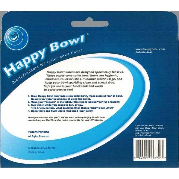 Happy Bowl Biodegradable Toilet Bowl Liners UK Camping And Leisure
