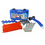 Heavy Duty Camping Awning Tent Travel Pegs+Mallet Set Peg Cleaner Storage Case Leisurewize - UK Camping And Leisure