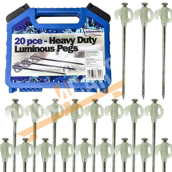 Heavy Duty Tent & Awning Pegs with Case Leisurewize - UK Camping And Leisure