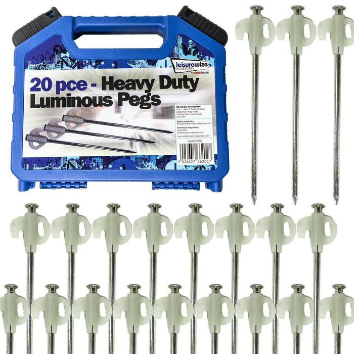 Heavy Duty Tent & Awning Pegs with Case Leisurewize - UK Camping And Leisure