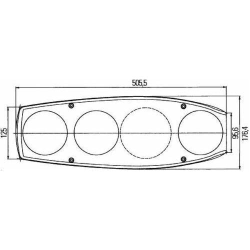 Hella Caraluna II Motorhome Rear Light Left Reverse Round Reflector Hella - UK Camping And Leisure