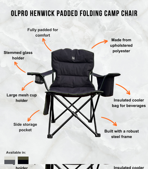 Olpro Henwick Chair Orange trim Olpro - UK Camping And Leisure