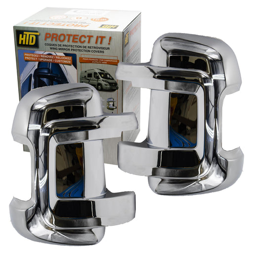 HTD Protect-it Mirror Short Arm Protector for Ducato/Relay / Boxer 06 onwards (Chrome, Van/Conversion) UK Camping And Leisure