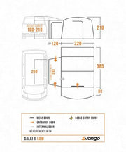 Vango Galli II Low Drive Away Awning Low Smoke | waterproof, sewn-in groundsheet, lightweight, freestanding