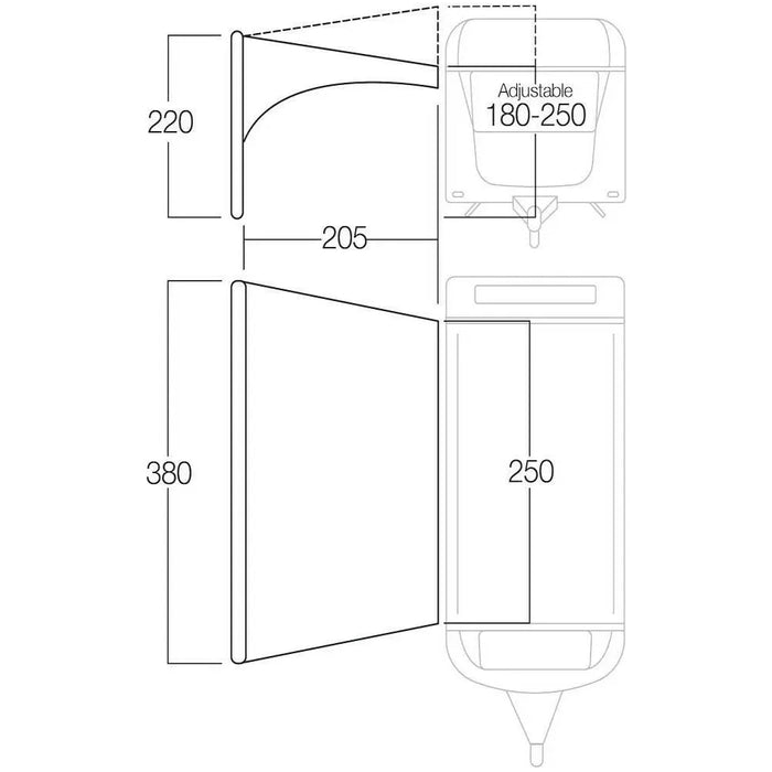Vango AirBeam Sky Canopy for Caravan & Motorhomes 2.5M 2.5M Grey Violet Vango - UK Camping And Leisure