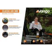 Vango Classic Air 300 Deep Blue 3 Person Tent Vango - UK Camping And Leisure