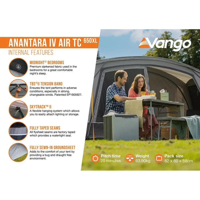 Vango Anantara IV Air TC 650XL 650XL Cloud Grey Tent 6 Berth