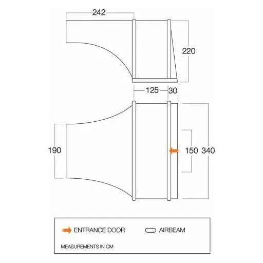 Vango Elite Air Side Awning - Sentinel Elite - TA002 Cloud Grey Vango - UK Camping And Leisure