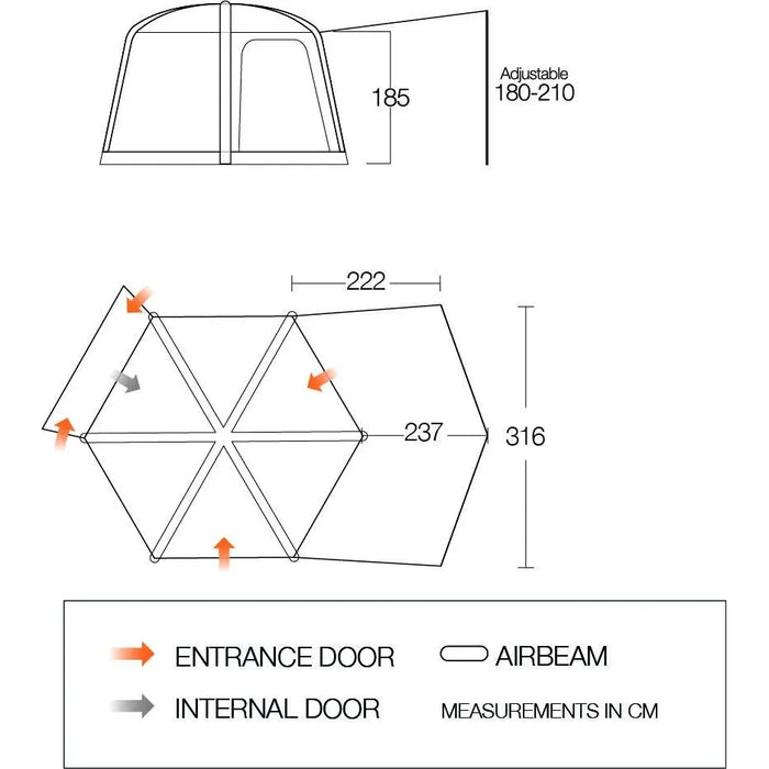 Vango Hex Sun Canopy Grey Violet Vango - UK Camping And Leisure