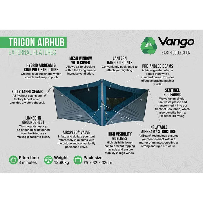 Vango Trigon AirHub Moroccan Blue Tent Vango - UK Camping And Leisure