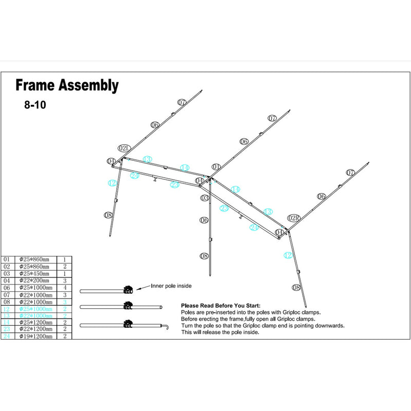 Camptech Savanna DL Fibre Frame Full Awning Traditional Seasonal for Caravans Camptech - UK Camping And Leisure