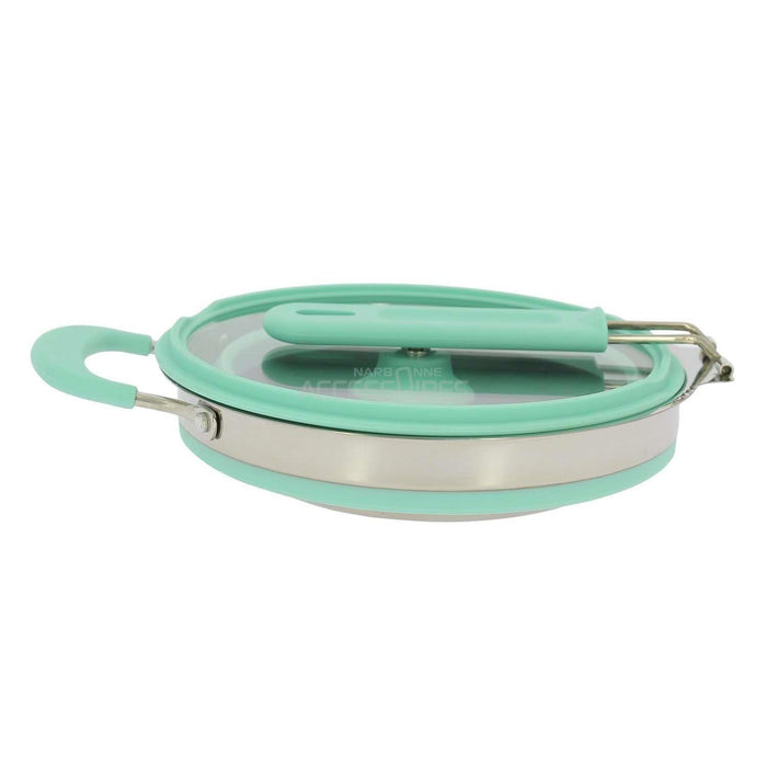Incasa Collapsible Folding Silicone Large 20cm Pan Casserole with Glass Lid & Handle UK Camping And Leisure