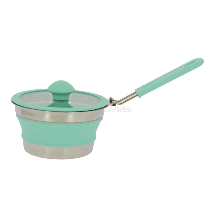 Incasa Collapsible Folding Silicone Small 16cm Pan Casserole with Glass Lid & Handle UK Camping And Leisure