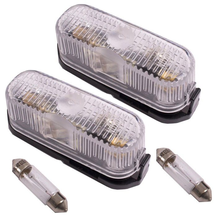 2 x Jokon PL96 White Clear Front Marker Lamp Light Caravan Motorhome Camper CMl5 with Bulb - UK Camping And Leisure