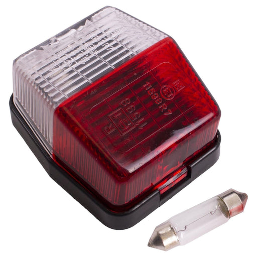 Jokon SPL115 Red White Clear Square Side Marker Lamp Light Caravan Motorhome with Bulb Joken - UK Camping And Leisure