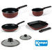 Kampa 6 Pcs Set Saucepans & Frying Pans with Removeable Handle UK Camping And Leisure