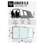 Olpro Kinver 5 Person Poled Tent ( Ripstop ) Olpro - UK Camping And Leisure