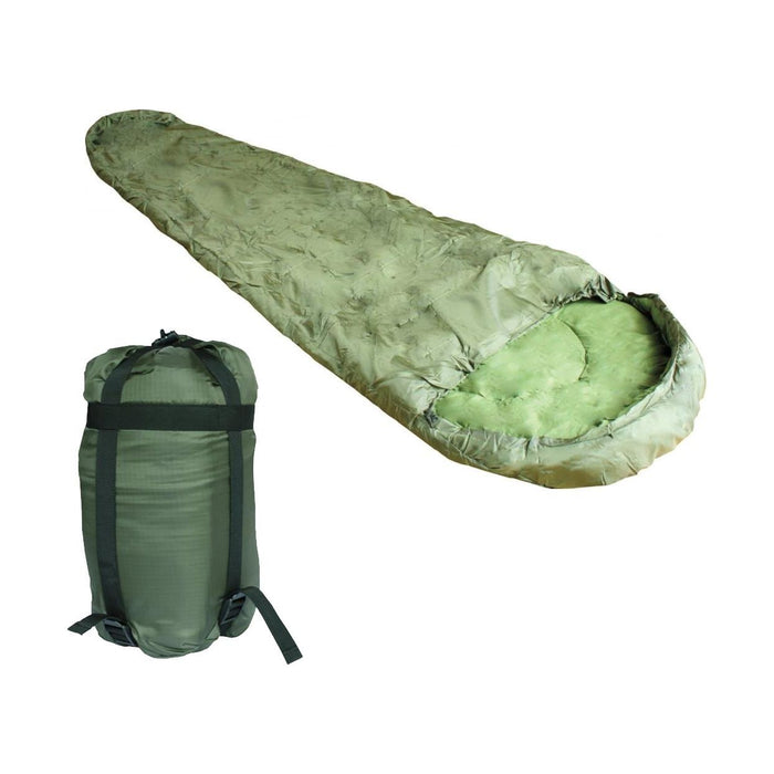 Kombat Military Sleeping Bag Olive Mummy 2 Season Polyester Fill Cadets Forces Kombat UK - UK Camping And Leisure