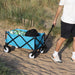 Large Wheel Folding Wagon Pull Along Cart Trolley Garden Camping Festival Beach Leisurewize - UK Camping And Leisure