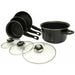 Leisurewize 7 piece Cookware Set Pan Saucepan Set Carbon Non Stick Glass Lids Leisurewize - UK Camping And Leisure