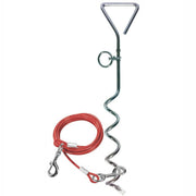 Leisurewize Camping screw in dog ground anchor tether metal corkscrew peg & lead Leisurewize - UK Camping And Leisure