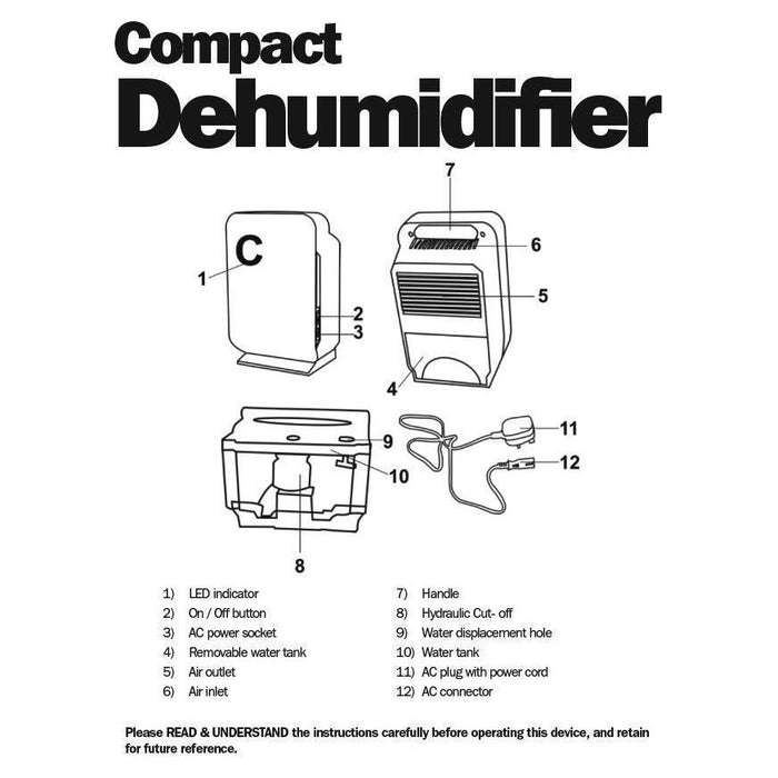 Leisurewize Caravan Motorhome & Home Dehumidifier Damp Mould Moisture Remover Leisurewize - UK Camping And Leisure