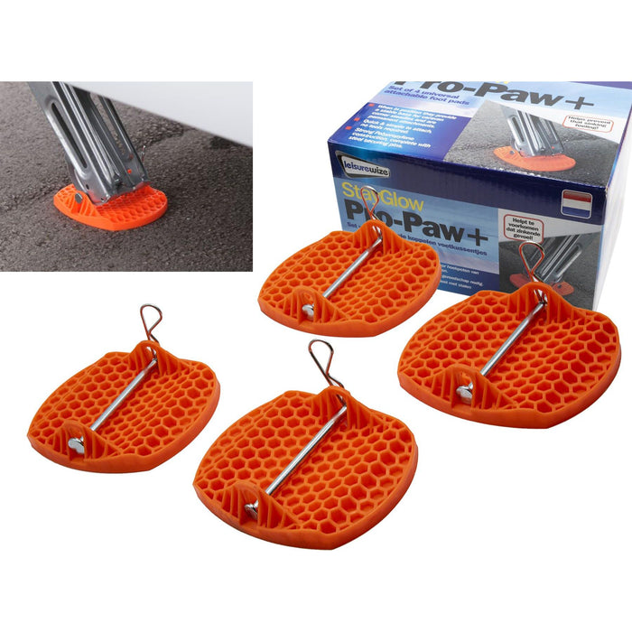 Leisurewize NEON Pro Paw+ Caravan Jack Pad Foot Leg Stable Level Support 4 Pack Leisurewize - UK Camping And Leisure