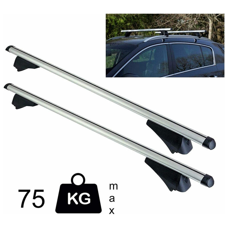 Locking Car Roof Bars Cross for Profile Flush Rails 1.35m 90kg Summit - UK Camping And Leisure