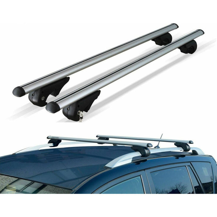 Locking Universal Aluminium Car Roof Bars Cross Rack 1.2M For Raised Rails 90kg UK Camping And Leisure