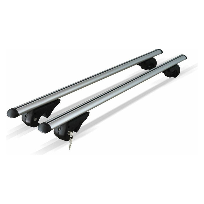 Locking Universal Aluminium Car Roof Bars Cross Rack 1.2M For Raised Rails 90kg Maypole - UK Camping And Leisure