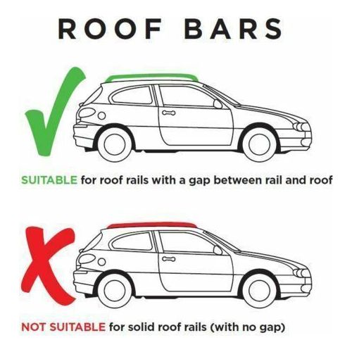 Locking Universal Aluminium Car Roof Bars Cross Rack 1.3M For Raised Rails 75kg Maypole - UK Camping And Leisure