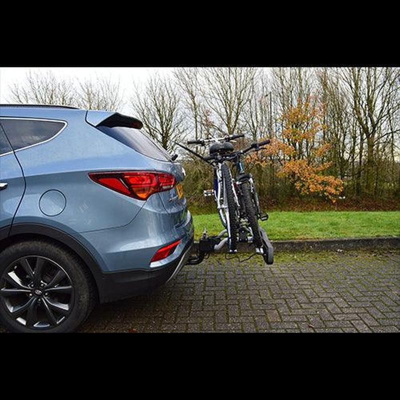 M-Way Towball Mounted Car Rear Tow Bar Cycle Holder 2 Bike Carriers with Electrics Maypole - UK Camping And Leisure
