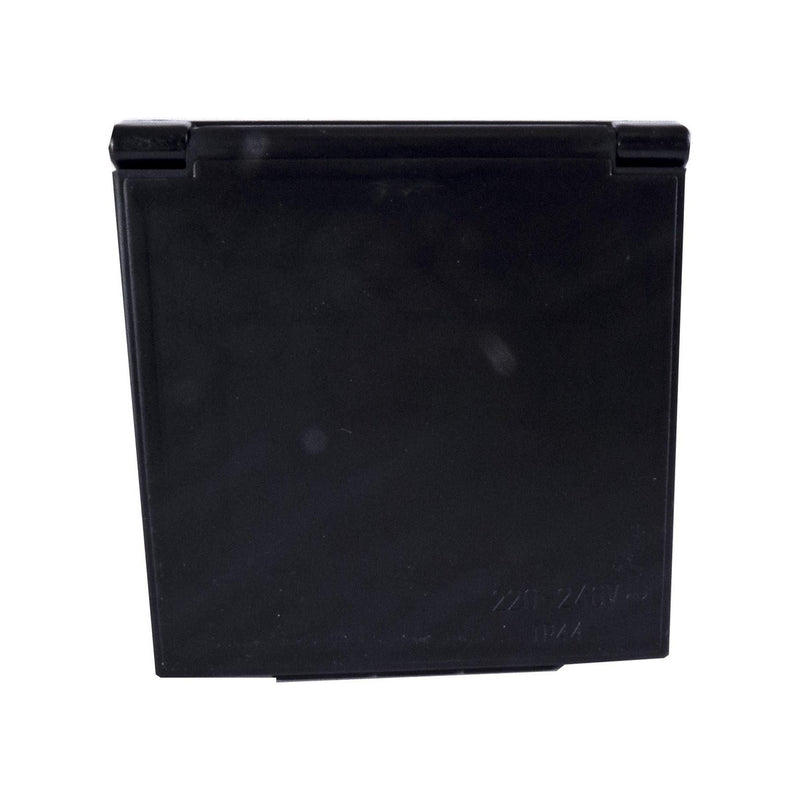Mains 230V 16A Flush Hook Up Socket Caravan Motorhome Camper Van RV Black Powerpart - UK Camping And Leisure