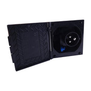 Mains 230V 16A Flush Hook Up Socket Caravan Motorhome Camper Van RV Black Powerpart - UK Camping And Leisure