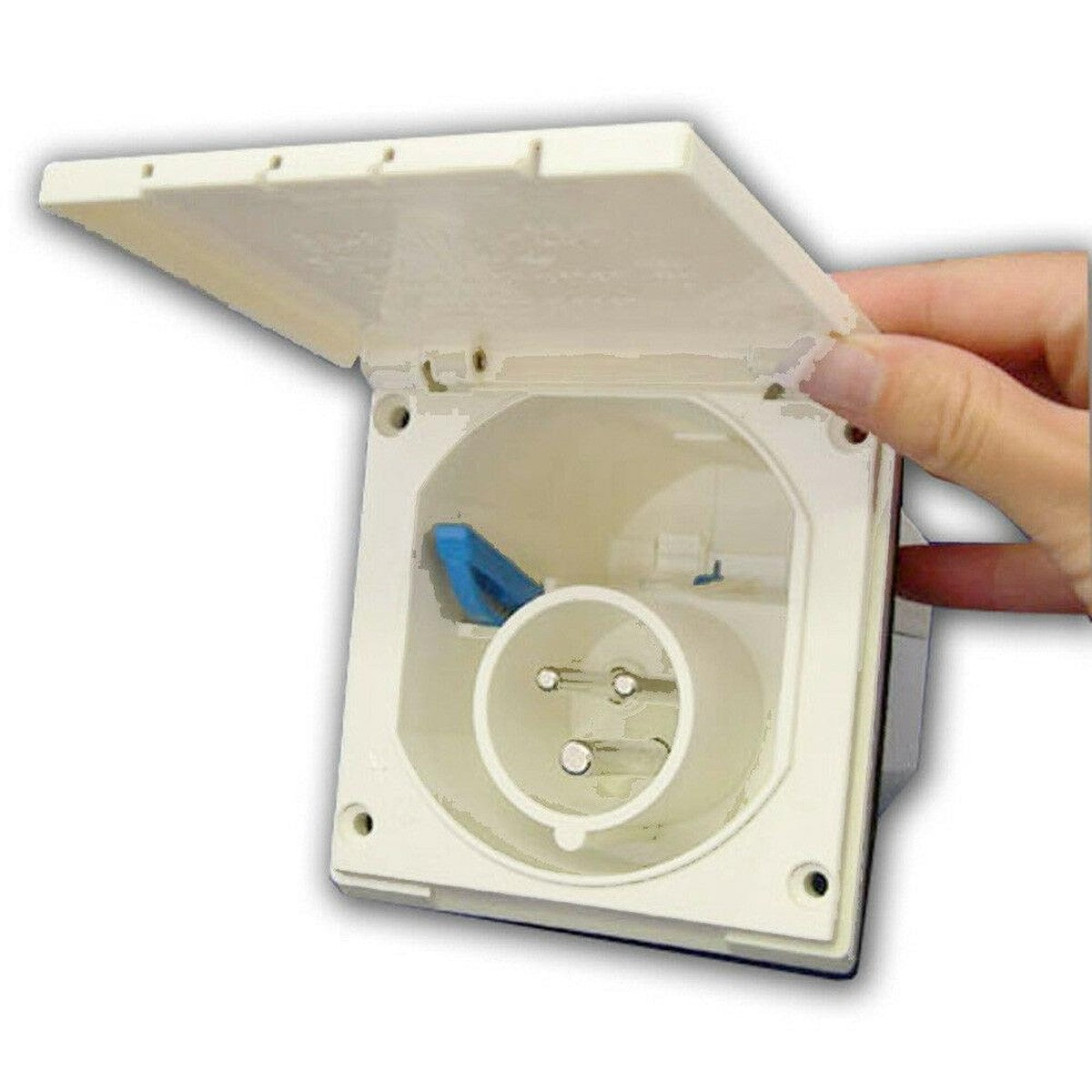 Mains 230V 16A Flush Hook Up Socket White Caravan VW Camper Van VW RV ...