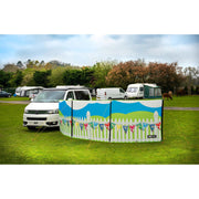 Maypole 3 Panel Poled Windbreak Summer Days 5m x 1.4m Maypole - UK Camping And Leisure