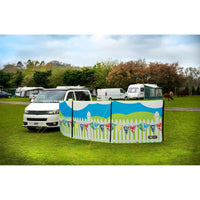 Maypole 3 Panel Poled Windbreak Summer Days 5m x 1.4m