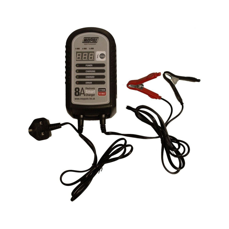 Maypole 7428 8A 12V Car Bike Caravan Van Electronic Smart Battery Charger Maypole - UK Camping And Leisure