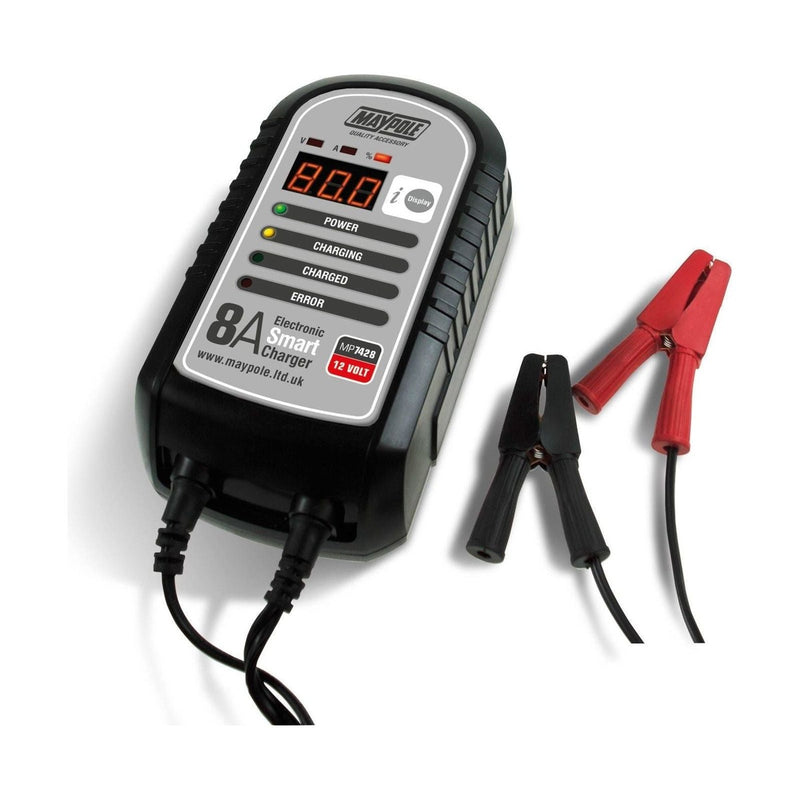 Maypole 7428 8A 12V Car Bike Caravan Van Electronic Smart Battery Charger Maypole - UK Camping And Leisure