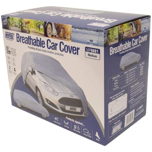 Maypole Breathable Water Resistant Fabric Car Full Cover Medium MP9861 Upto 14ft UK Camping And Leisure