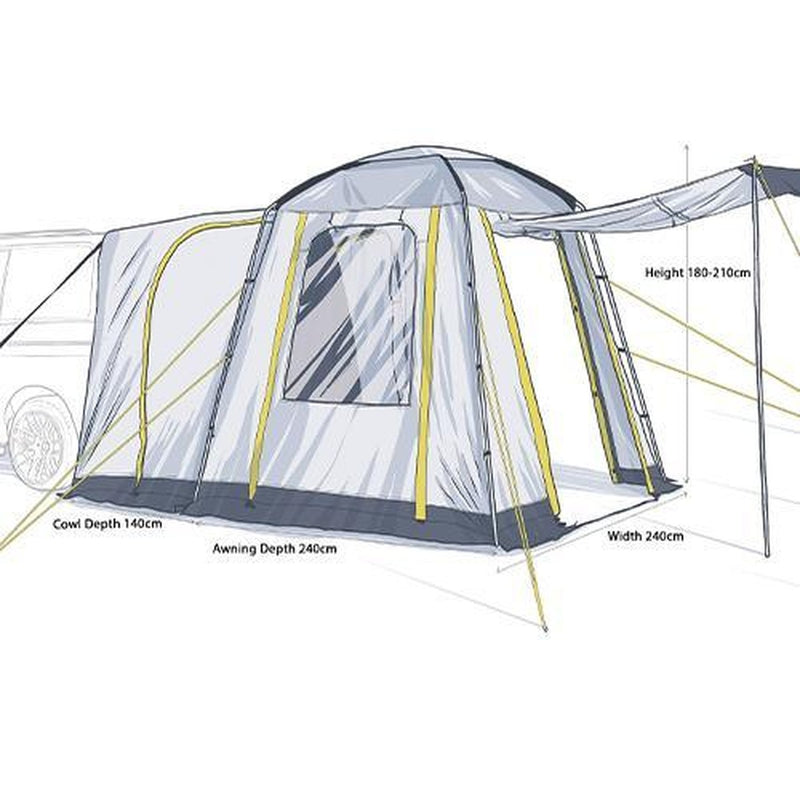 Maypole Broadway Poled Tailgate Awning for Campervan Maypole - UK Camping And Leisure