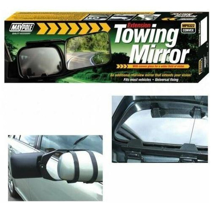 Maypole Caravan Trailer Mirror Glass Extension Towing Mirrors 8322 Convex Car Maypole - UK Camping And Leisure