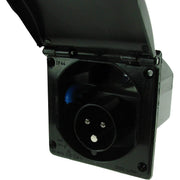 Maypole MP5985B 240V 16Amp Mains Flush Fit Socket- Caravan Inlet Black Maypole - UK Camping And Leisure
