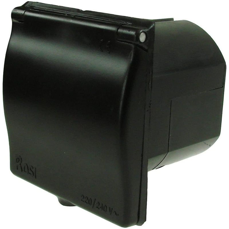 Maypole MP5985B 240V 16Amp Mains Flush Fit Socket- Caravan Inlet Black Maypole - UK Camping And Leisure