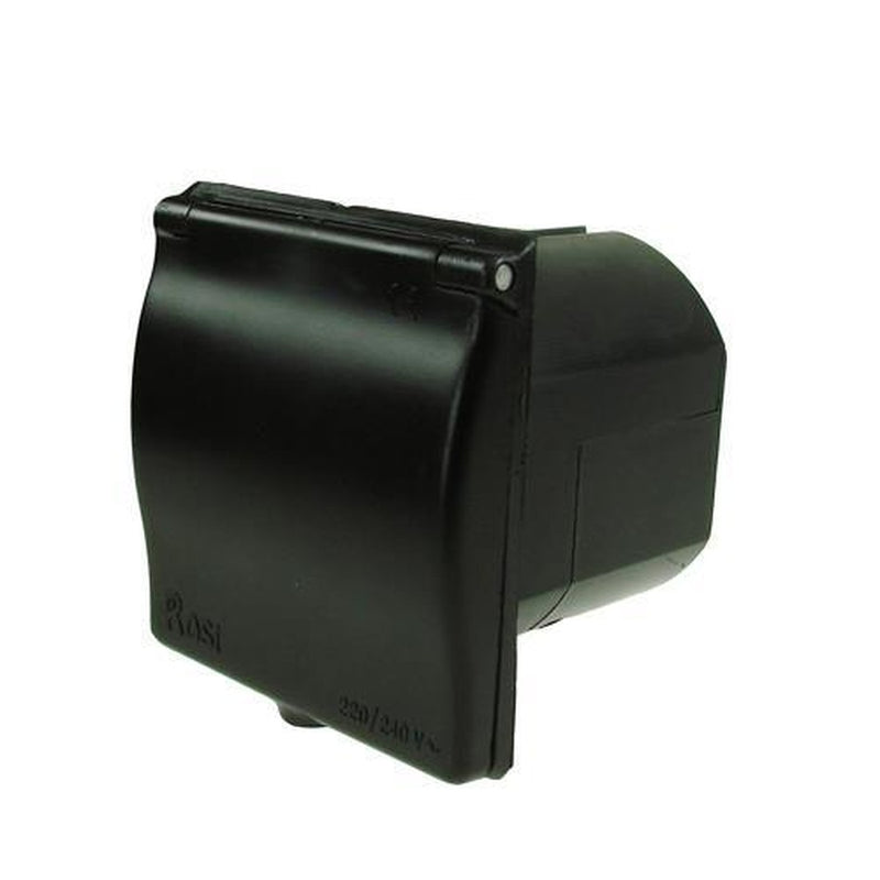 Maypole MP5985B 240V 16Amp Mains Flush Fit Socket- Caravan Inlet Black Maypole - UK Camping And Leisure
