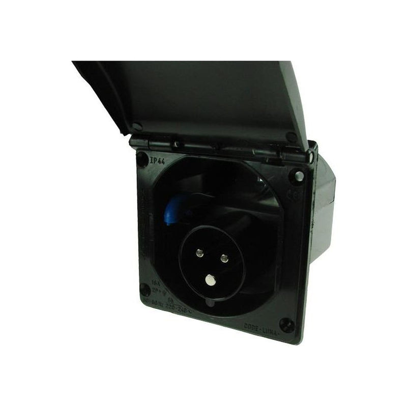 Maypole MP5985B 240V 16Amp Mains Flush Fit Socket- Caravan Inlet Black Maypole - UK Camping And Leisure