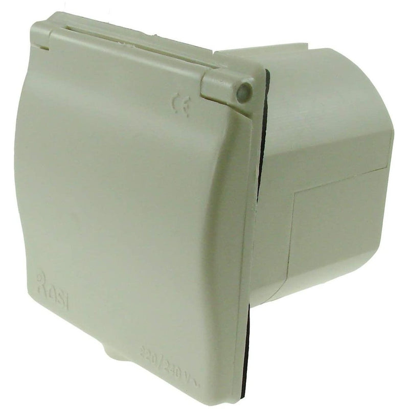 Maypole MP598B 240V 16Amp Mains Flush Fit Socket- Caravan Inlet White Maypole - UK Camping And Leisure