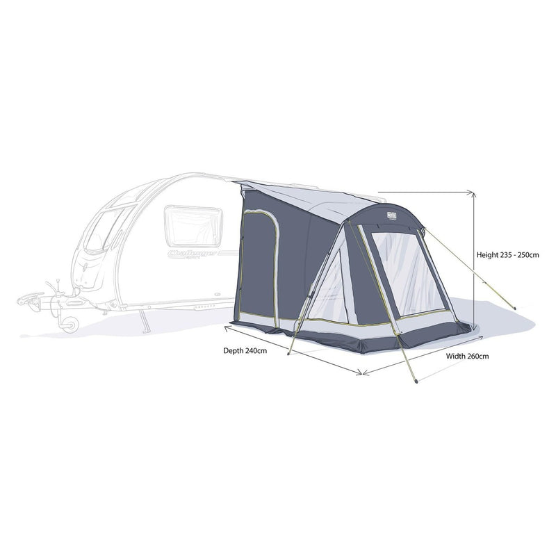 Maypole Poled Caravan & Motorhome Porch Awning Canopy 235-250cm UV 50+ Maypole - UK Camping And Leisure