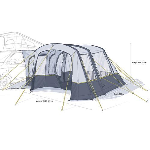 Maypole Warwick Driveaway Air Awning Low 180cm-210cm Campervan Maypole - UK Camping And Leisure