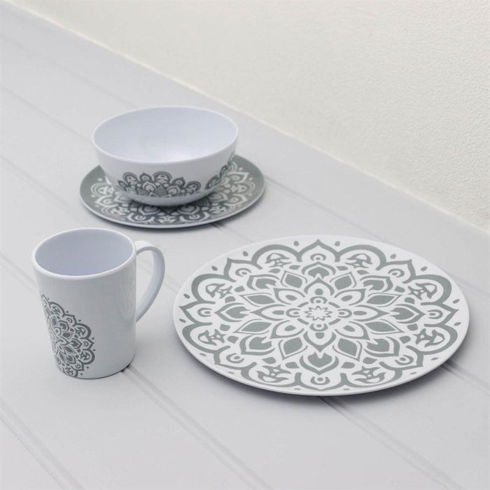 Melamine Mandala Tableware 16pc Leisurewize - UK Camping And Leisure